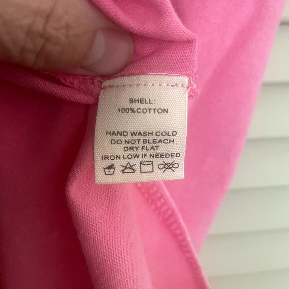 Fantastic Fawn NWOT 100% Cotton Pink Tshirt w/ Fringe Large - Picture 4 of 4